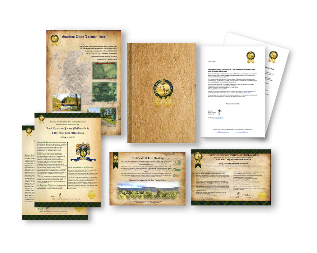 Scottish Title Pack with Land Ownership + Free Award of Emblem Certificate